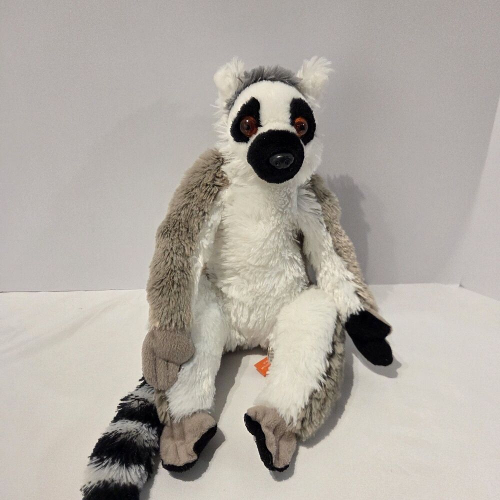 Wild Republic Realistic 15” Long Ring Tailed Lemur Monkey Plush Stuffed Animal